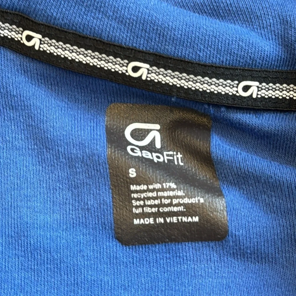 Gap Fit Boys Zip Up Hoodie Blue and Black Size Small